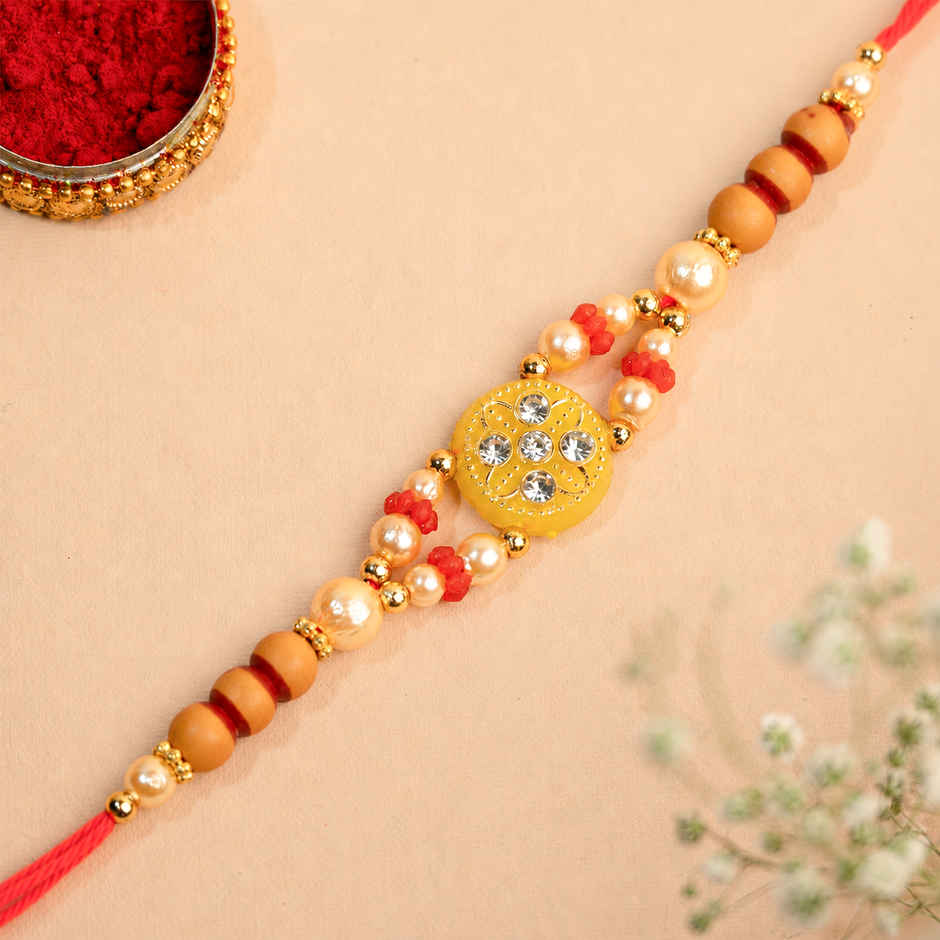 Rakhi for Brother | Beaded | Abstract | Pack of 1 | Shree Rakhi