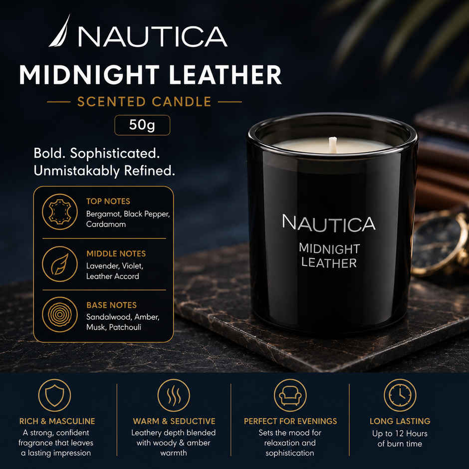 Nautica Scented Candle Gift Box | Ocean Breeze & Midnight Leather