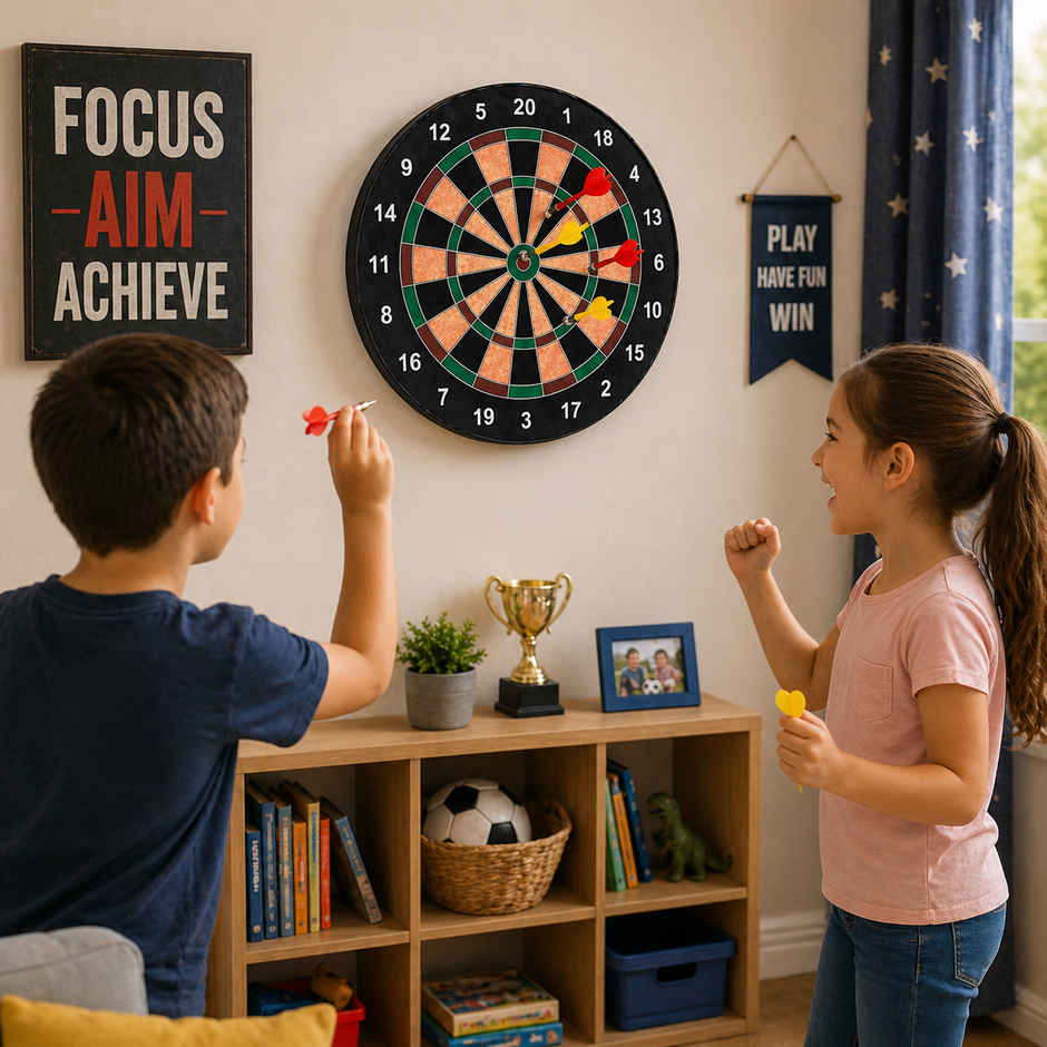 Fablue Magnetic Dart Plastic Board Game for Kids with 4 Darts
