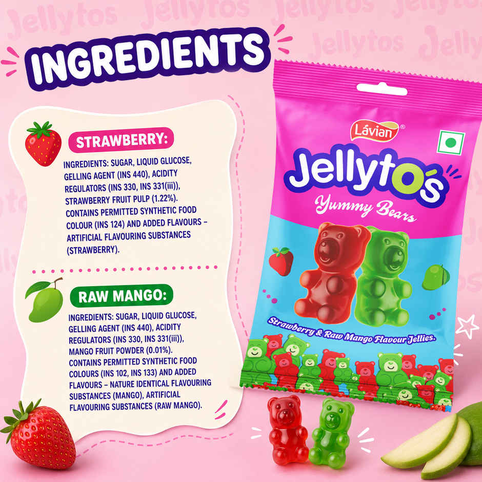 Lavian Exotique Jellytos Bears | Chewy & Fruity Candy