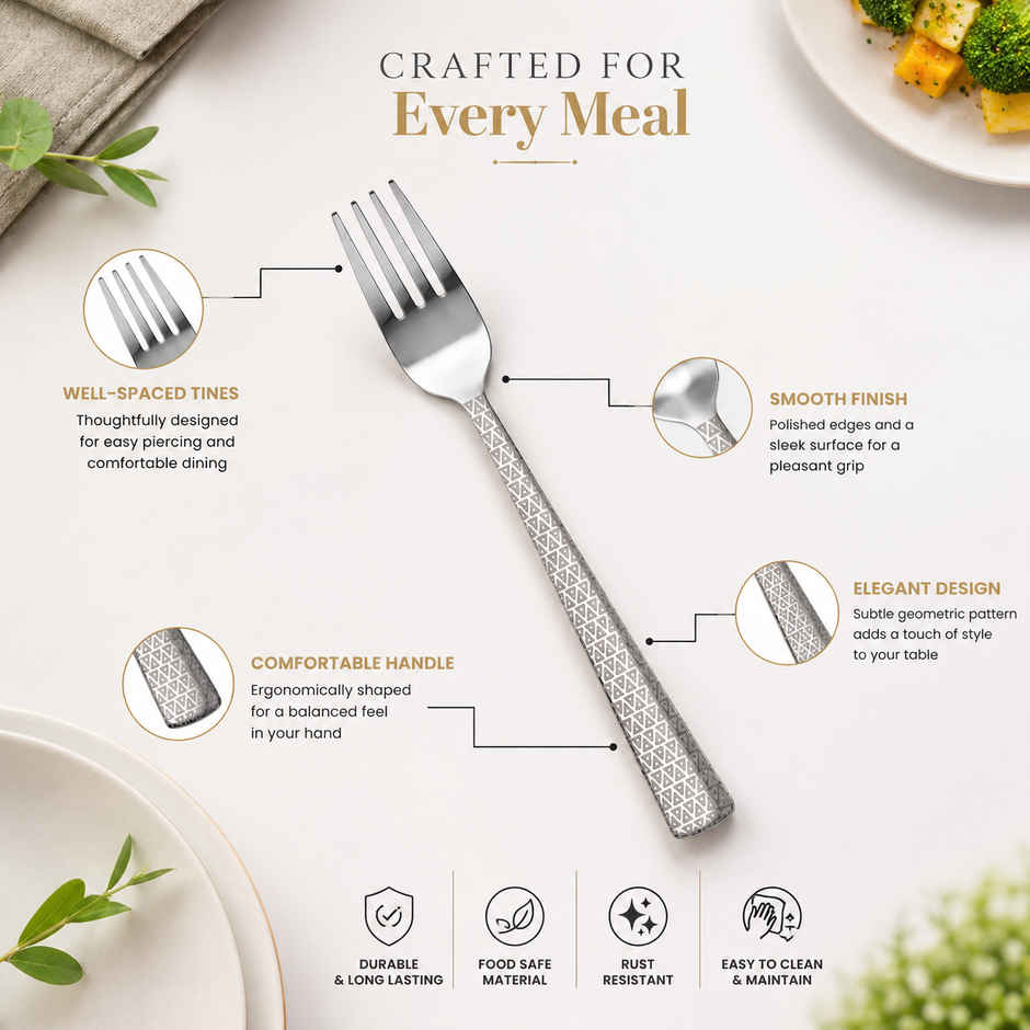 Petals 6Pcs Stainless Steel Laser Etched 16 Cm Master Baby Fork