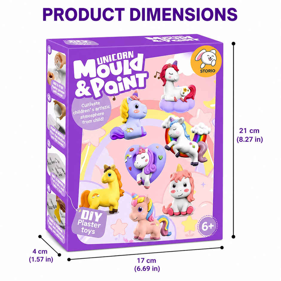 Fablue Unicorn Colouring Canvas Board DIY Craft Kit for Kids
