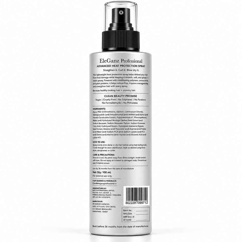 EleGanz Professional Advanced Heat Protection Spray with 24hr Frizz Control & Strength Repair