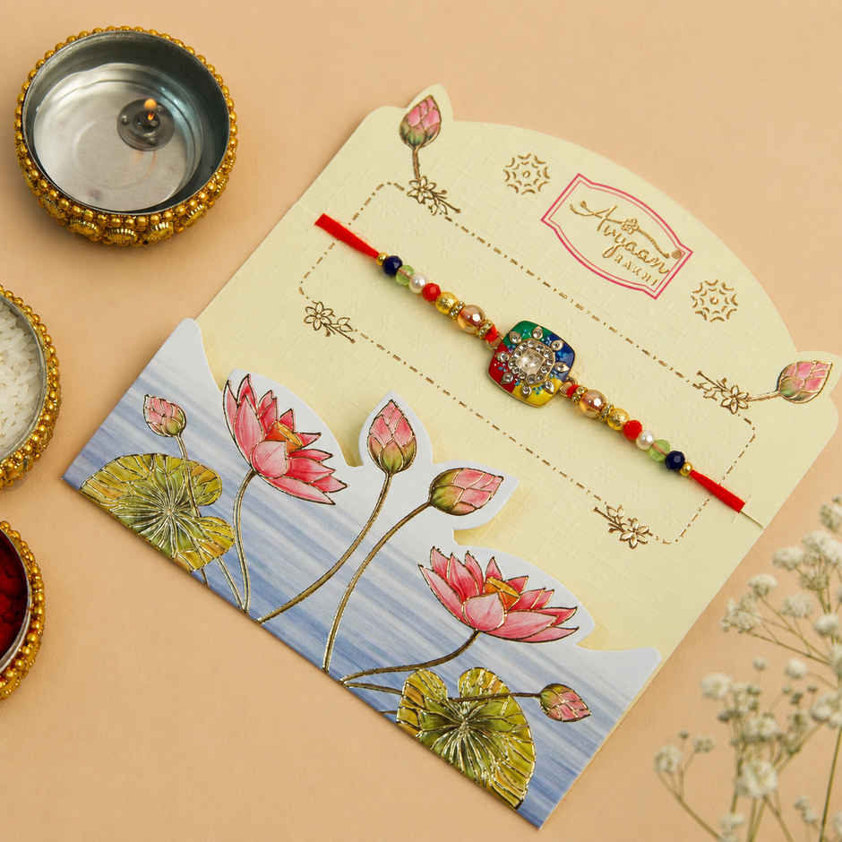 Rakhi for Brother | Studded | Abstract | Pack of 1 | Avyaan Rakhi