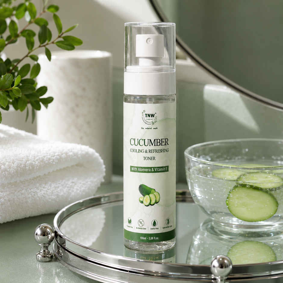 TNW The Natural Wash Cucumber Toner for Cleansing & Refreshing Skin Pore Tightening Toner with Spray Combo