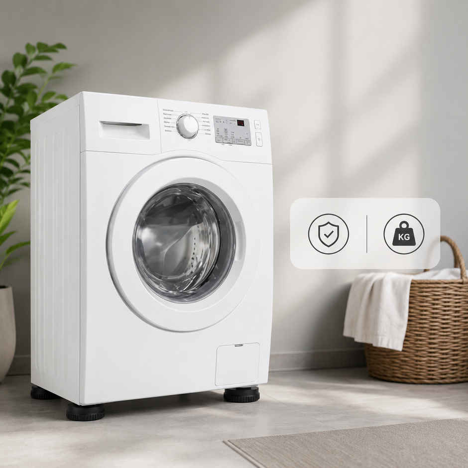 Daluci Washing Machine Pads For Vibration Reduction and Noise Control - Pack Of 4 | Black
