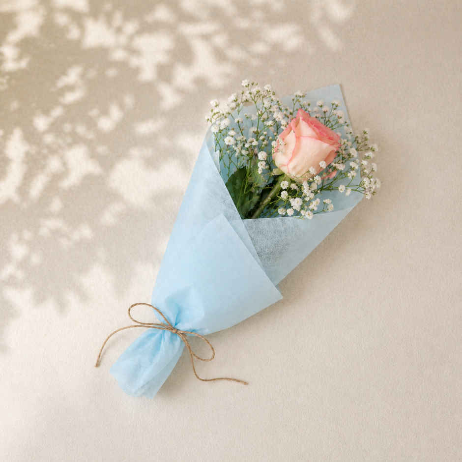 The Flora Single Pink Rose Bouquet | Gifting
