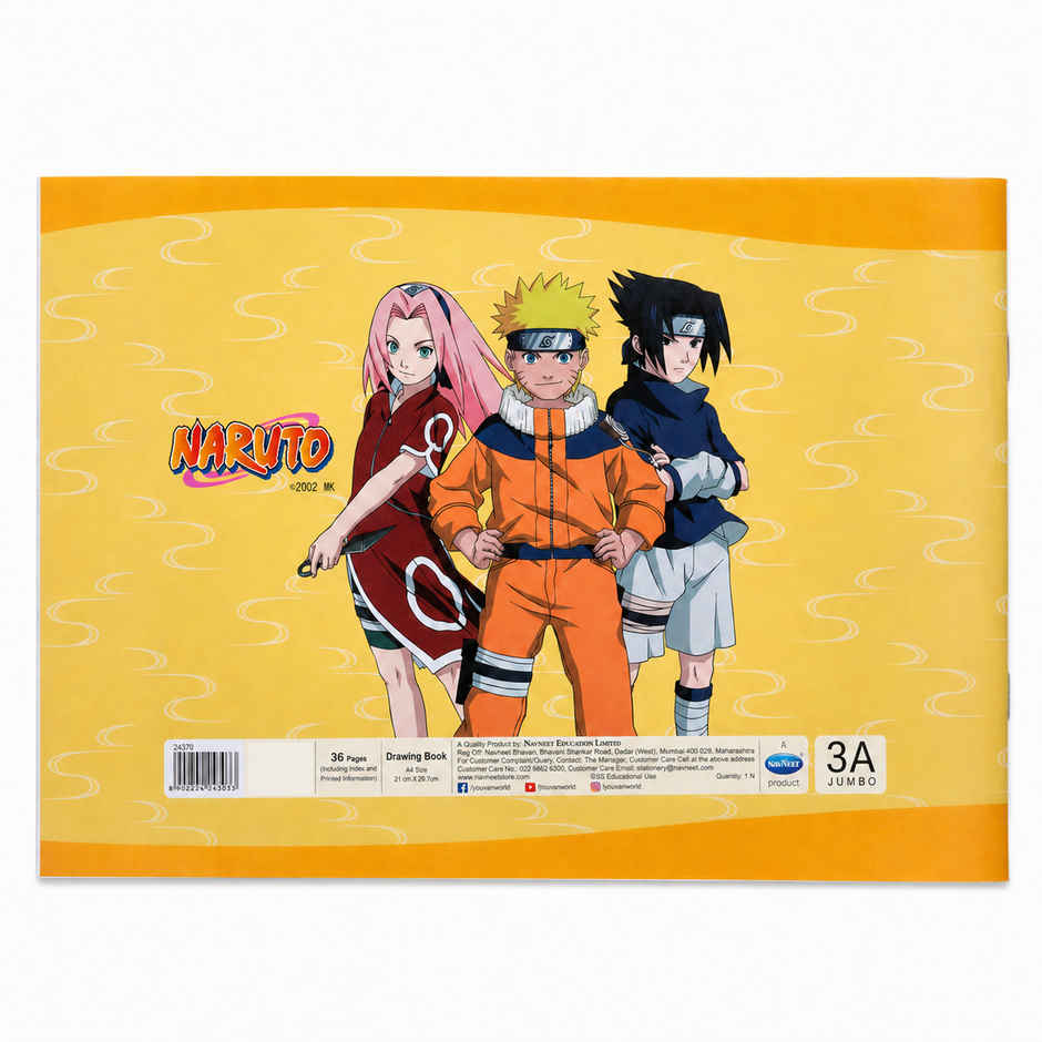 Youva Naruto Drawing Book | A4 Size | 21 x 29.7 cm | 36 Pages