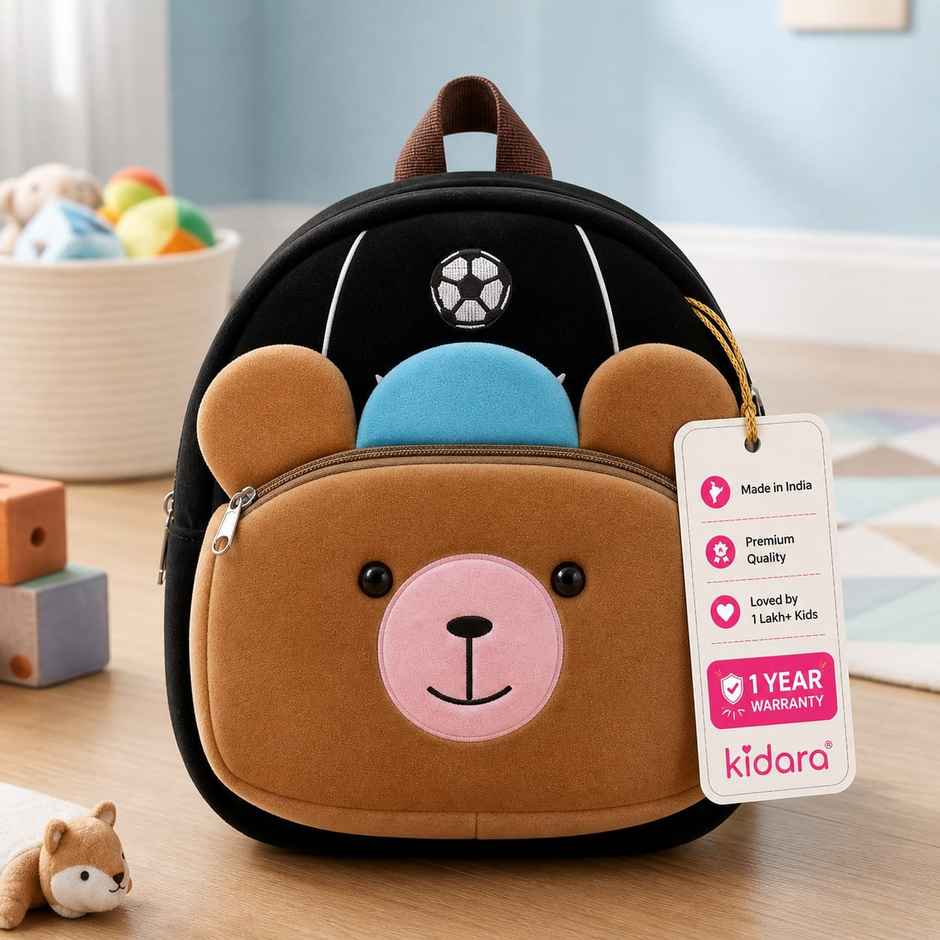 Kidara Football Bear Kids Plush Backpack | Brown