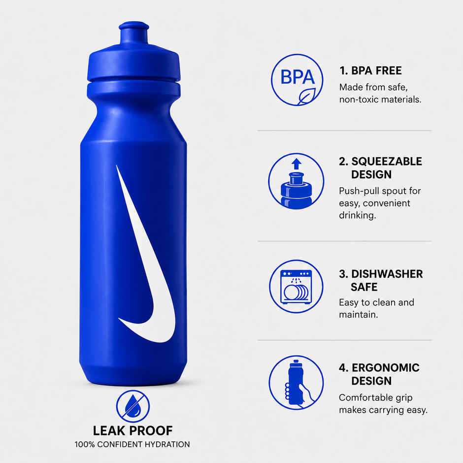 NIKE Big Mouth Sipper Bottle - 590 ml-Blue