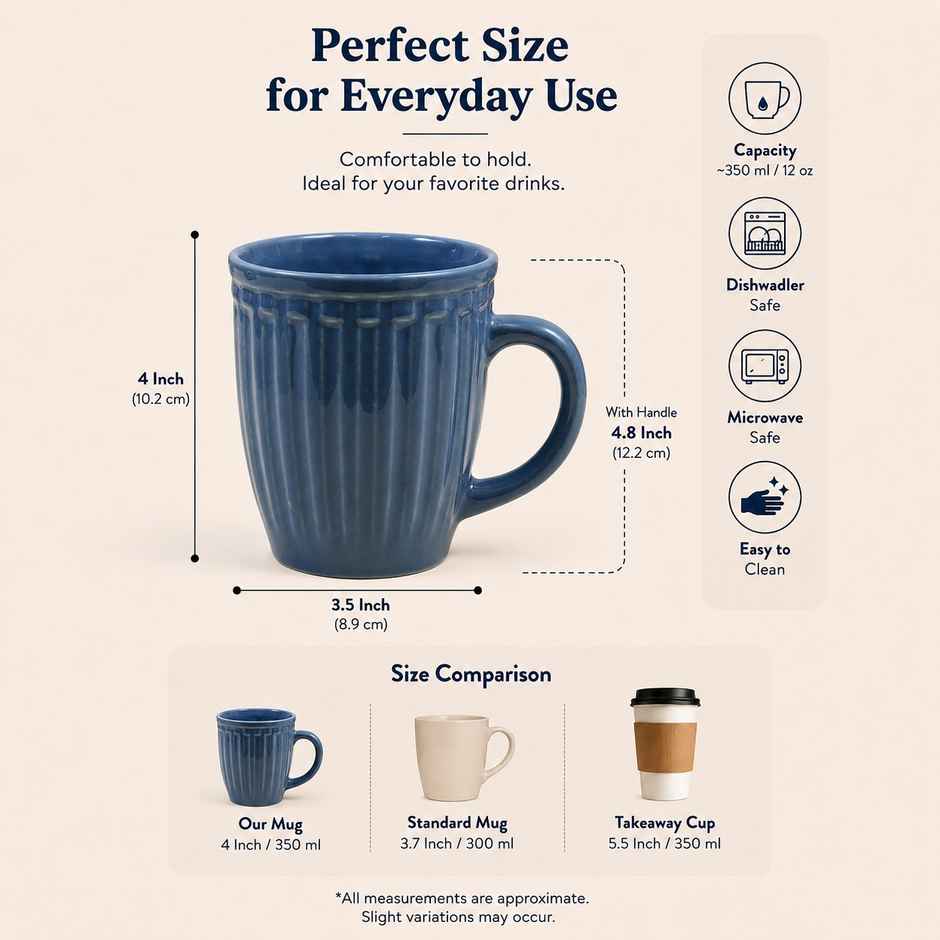 OGGN Ceramic Coffee,Tea,Milk & Mug - 280 ml | Grey