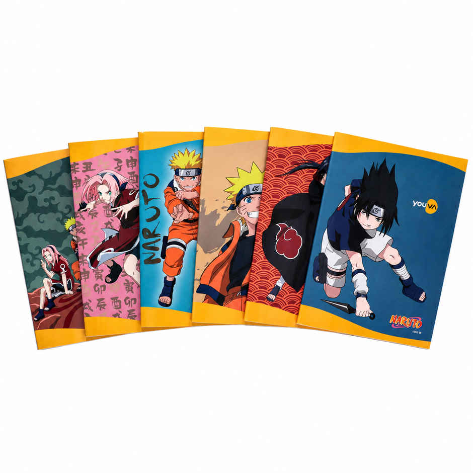 Youva by Navneet Naruto Long Notebook | A4 Size | 21 x 29.7 cm | Single Line | 172 Pages