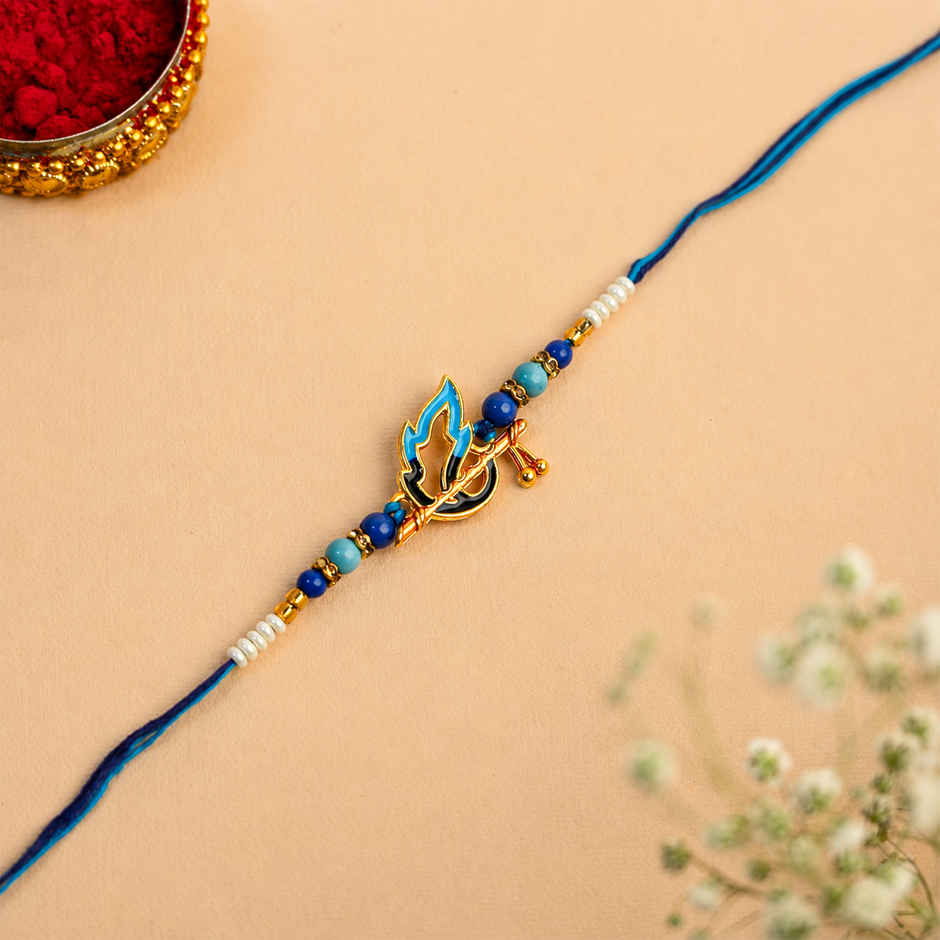 Rakhi for Brother | Krishna Mor Pankh & Bansuri | Peacock | Pack of 1 | Tomuncle