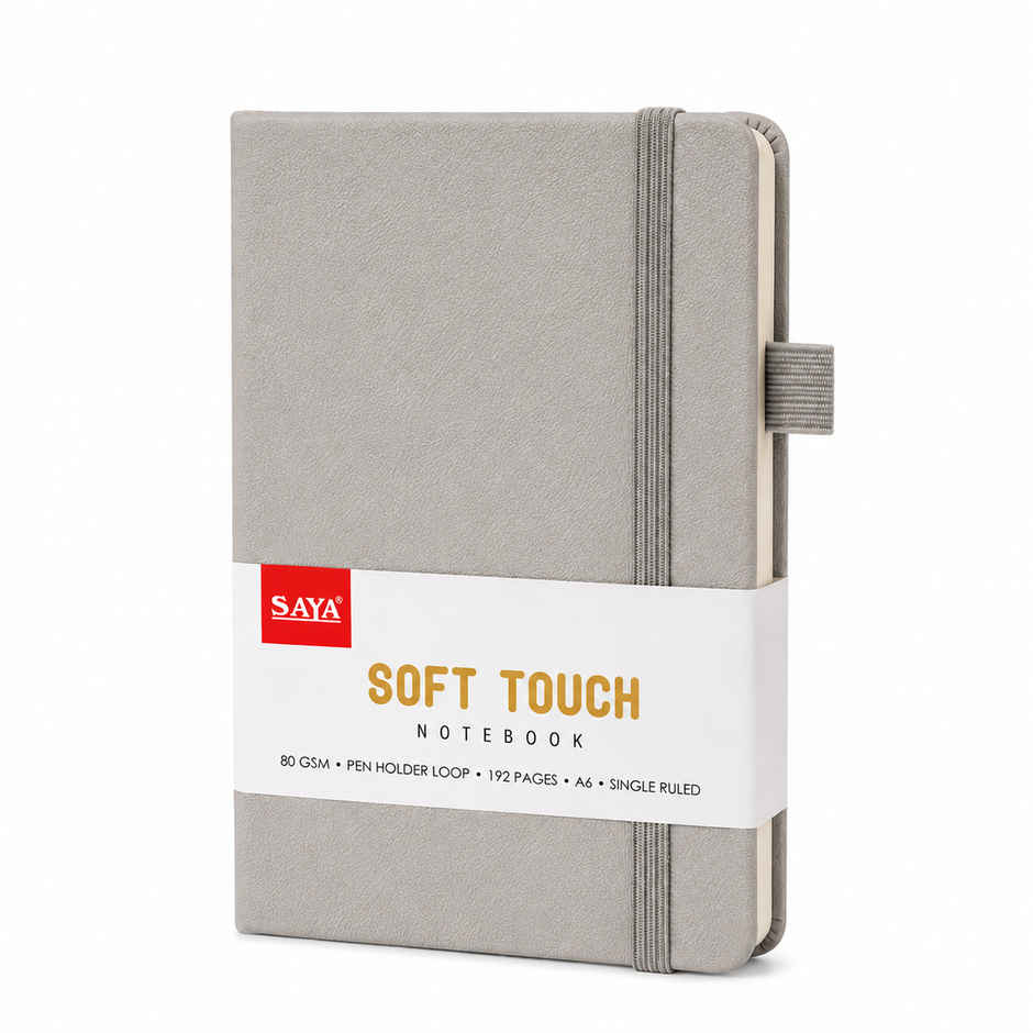 Saya A6 Soft Touch Notebook | PU Cover | 192 Pages 80 GSM with Pen Holder Loop