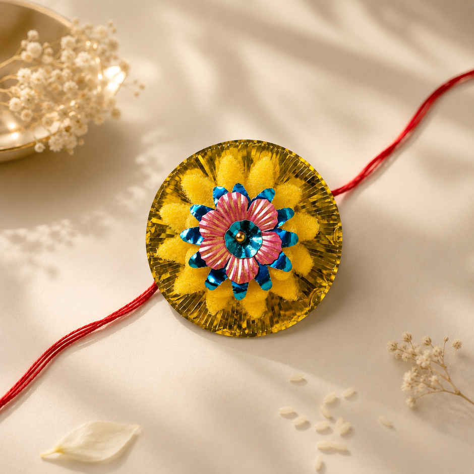 Nostalgia Foam Rakhi | Yellow | Vintage | Pack of 1 | Tomuncle