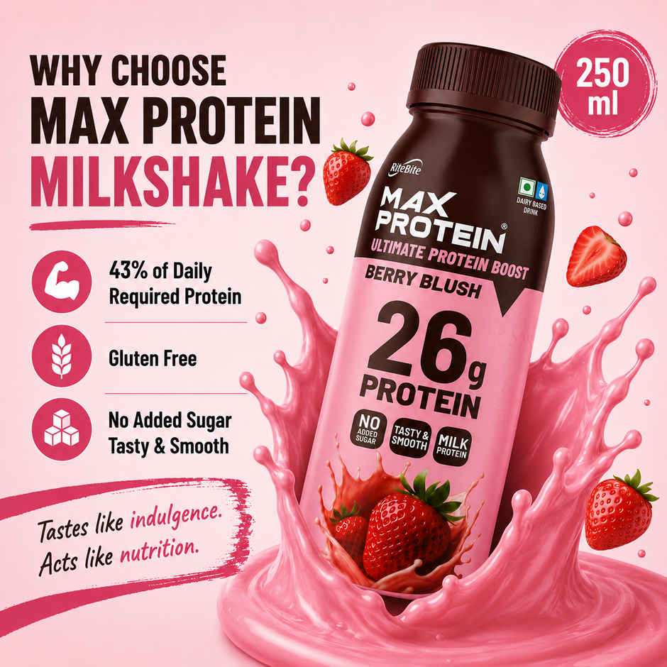 RiteBite Max Protein Berry Blush 26g Protein Milkshake