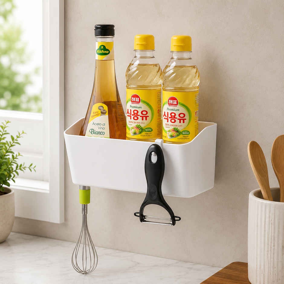 Zedak Self Adhesive Wall Organizer | Multipurpose Bathroom & Kitchen Storage Shelf  | Racks