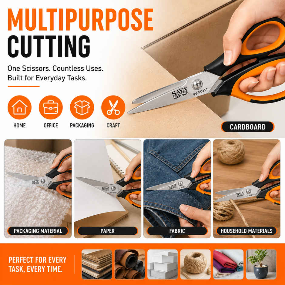 Saya Heavy Duty Scissors | Multipurpose Cutting Shears for Home, Office, School & Craft Use