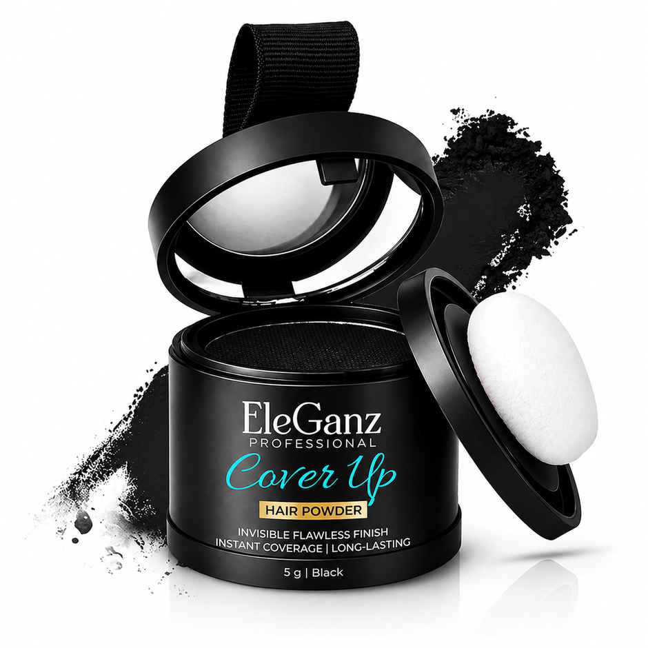 EleGanz Professional Cover-Up Hair Powder | Instant Root Concealer - Black