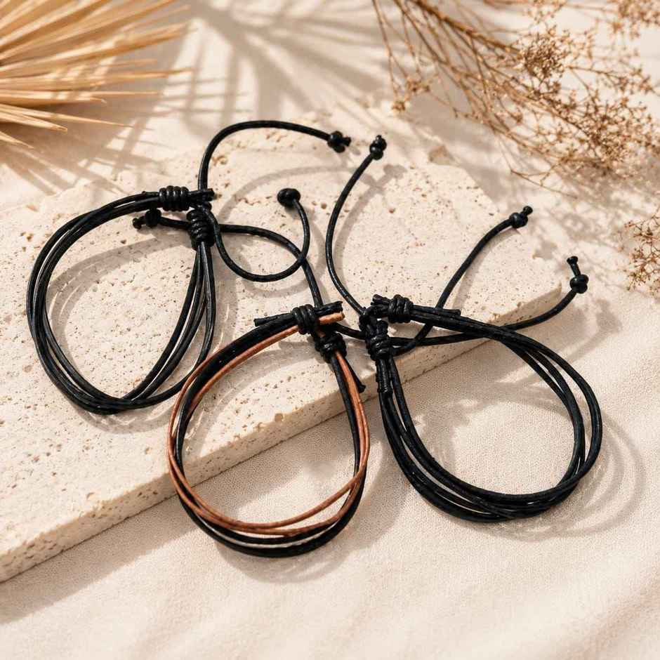 Leather Friendship Band Set | Pack of 3 | Gullak
