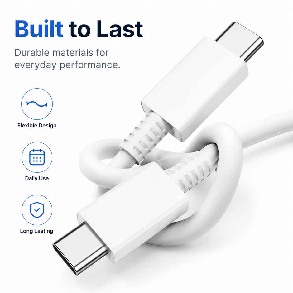 Ailkin C to C Cable for Samsung Galaxy & Type C Devices |1M| White