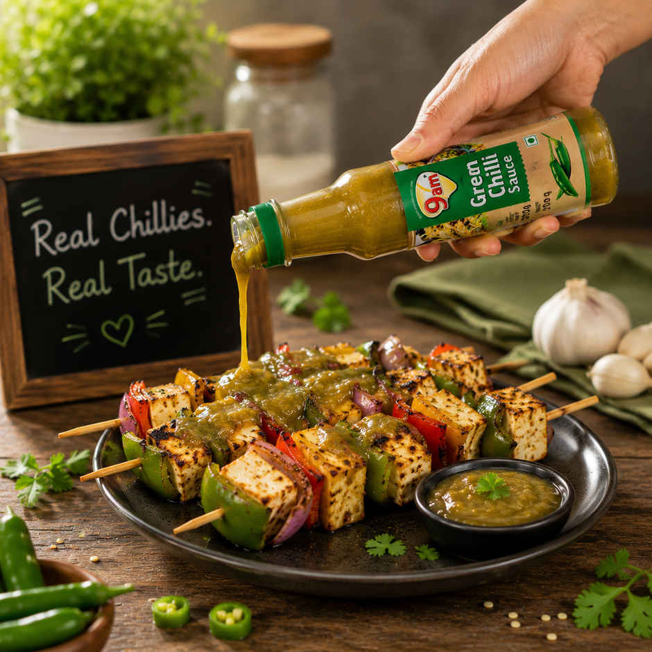 9am Green Chilli Sauce, Hot & Tangy Chilli Dip