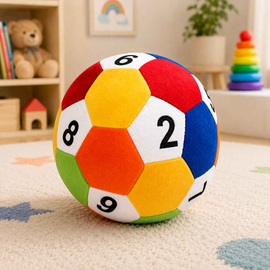 DearJoy Plush Ball with Numbers Soft Toy - Multicolor