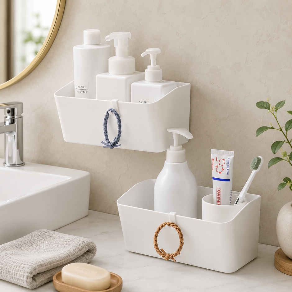 Zedak Self Adhesive Wall Organizer | Multipurpose Bathroom & Kitchen Storage Shelf  | Racks
