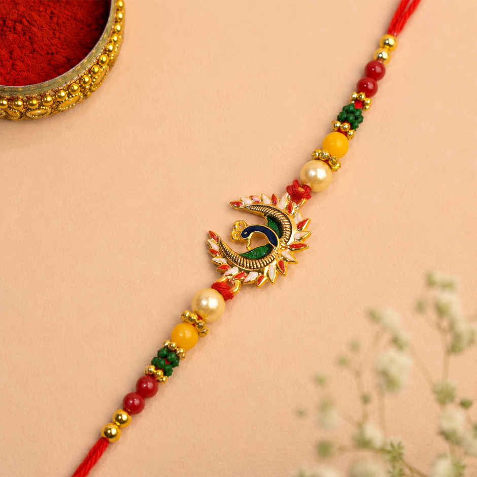 Rakhi for Brother | Dancing Peacock | Pack of 1 | Tomuncle