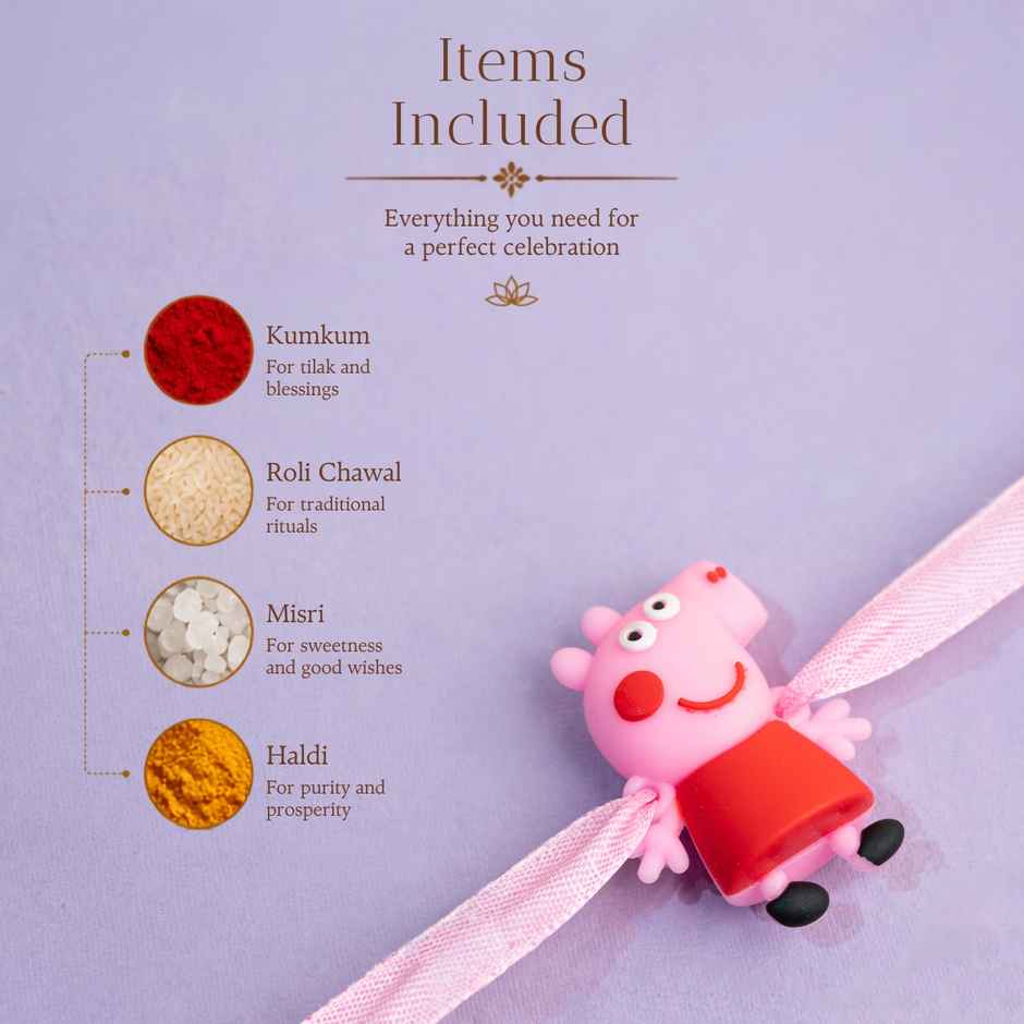 Kids Rakhi | Adorable Peppa Pig | Pack of 1 | Tomuncle