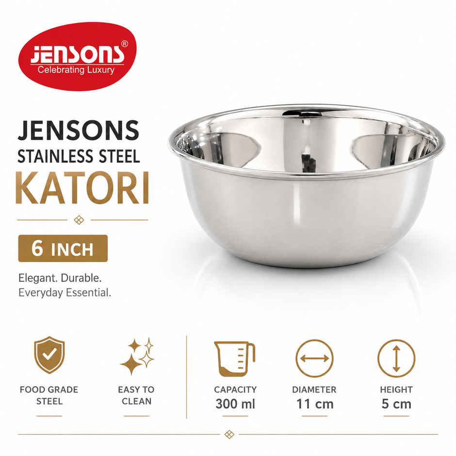 Jensons Stainless Steel Katori 6 Inch