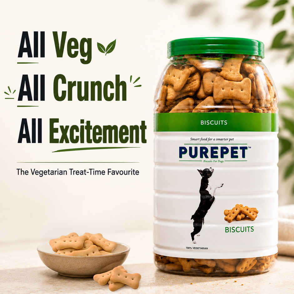 Purepet 100% Vegeterian Dog Biscuit Treats Jar