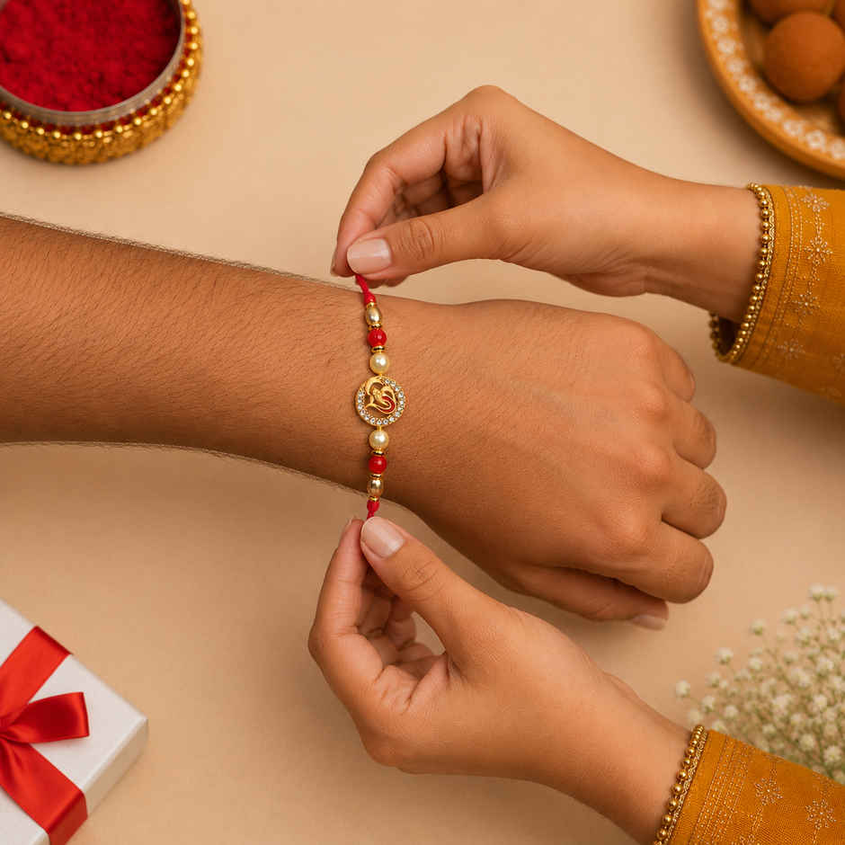 Rakhi for Brother | Lord Ganesh | Religious | Pack of 1 | Shree Rakhi