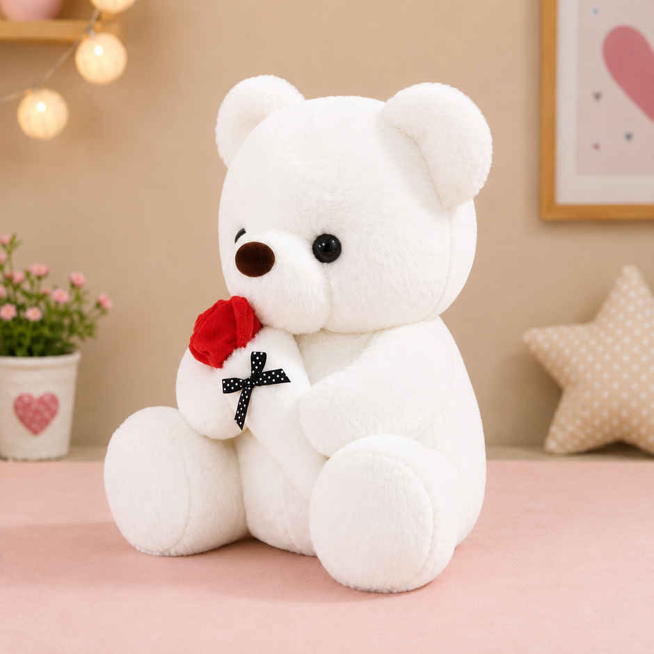 Dearjoy Teddy Bear With Rose 28 cm