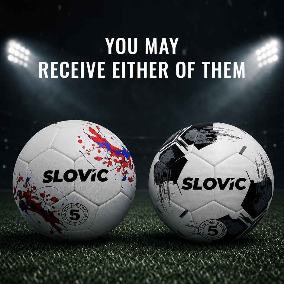 Slovic Size 5 Turf Strike Professional Rubber Football |Ideal for Indoor & Outdoor Match & Practice  | Assorted Design