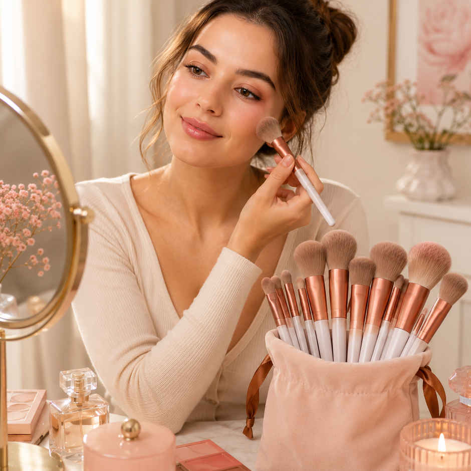 Perpetual Mart Makeup Brush & Puff Set for Blending