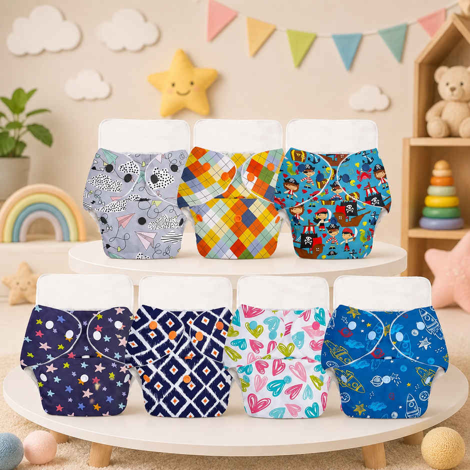 SuperBottoms Cloth Diaper | Free Size | 7 pcs
