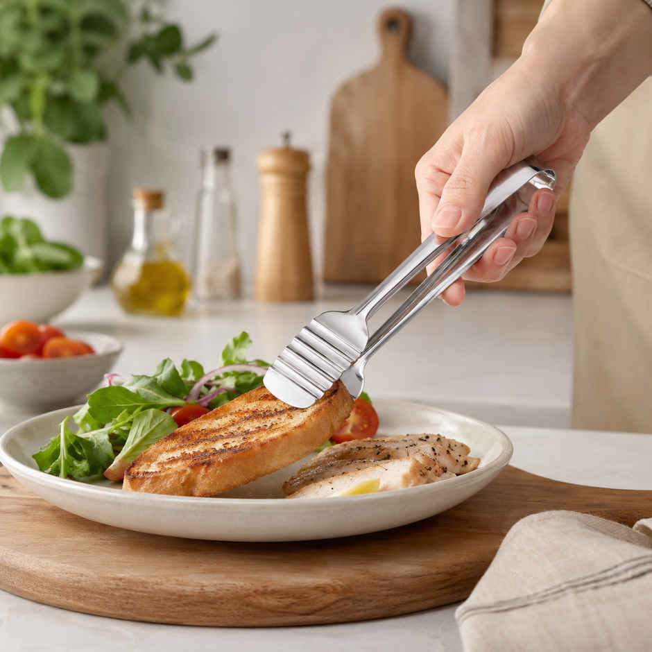 Petals SS Sandwich Pastry Tong-Sliced Vegetable Lifter-Chimta-Tong