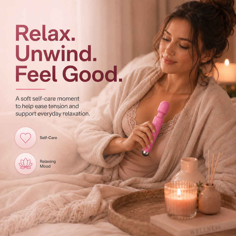 QIBOX Personal Body Massager with 20+ Vibration Patterns (Pink)