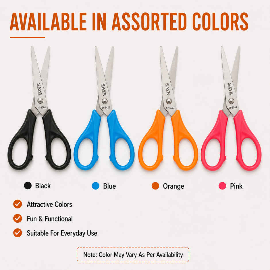 Saya Small Scissors 4.25 inch | Multipurpose Cutting Shears for Home, Office, School & Crafts