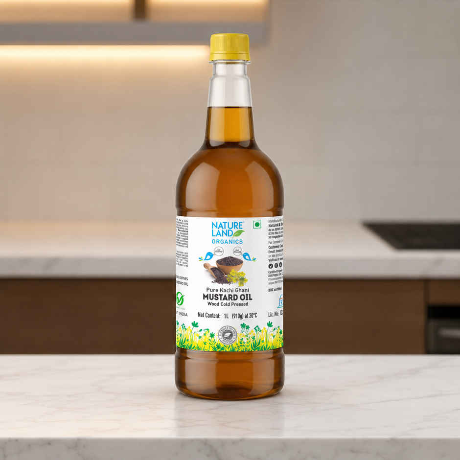 Natureland Organics Mustard (Sarson) Cold Pressed Oil | Kacchi Ghani