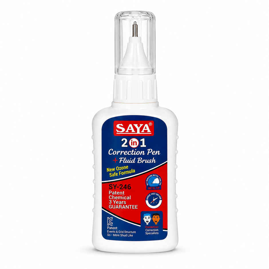 Saya Correction Pen 2 in 1 - Quick Dry Correction Tool for Office, School & Home Use