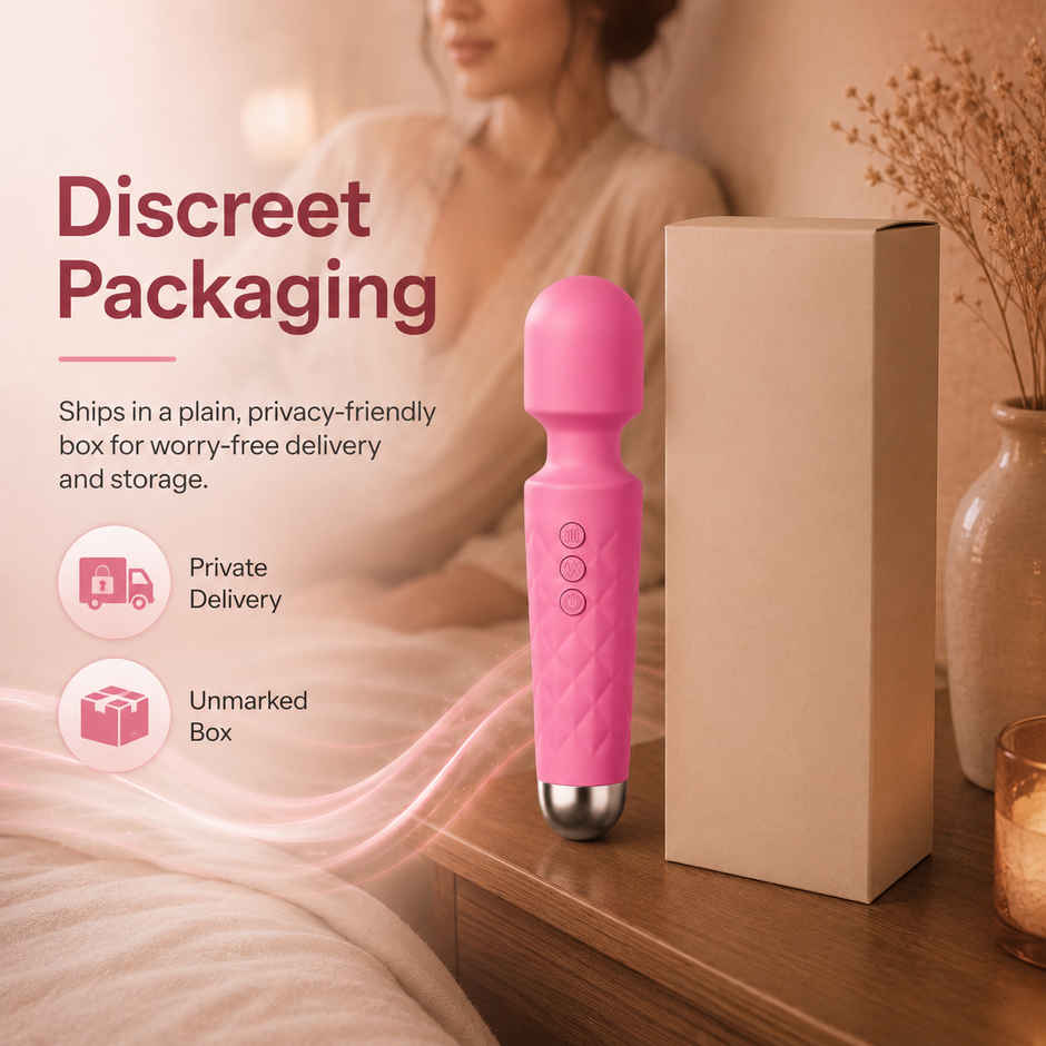 QIBOX Personal Body Massager with 20+ Vibration Patterns (Pink)