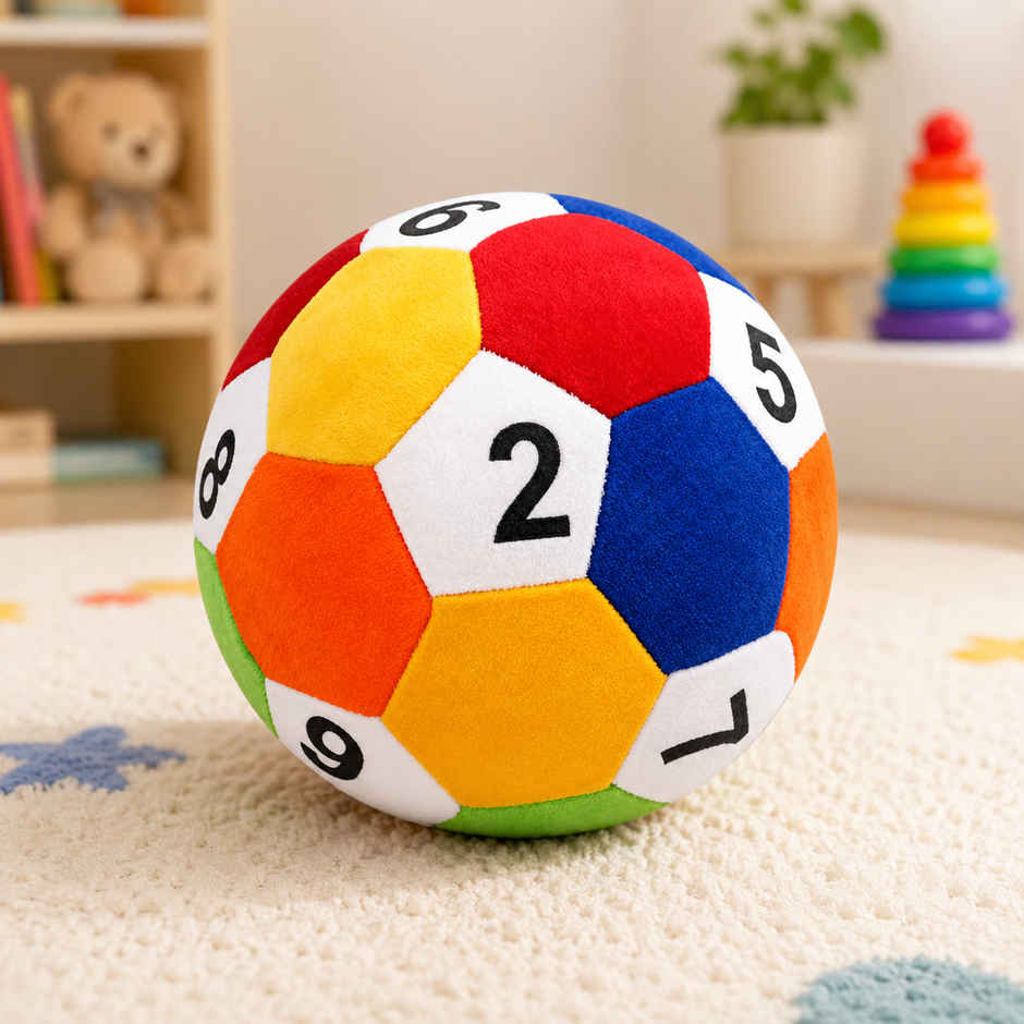 DearJoy Plush Ball with Numbers Soft Toy - Multicolor
