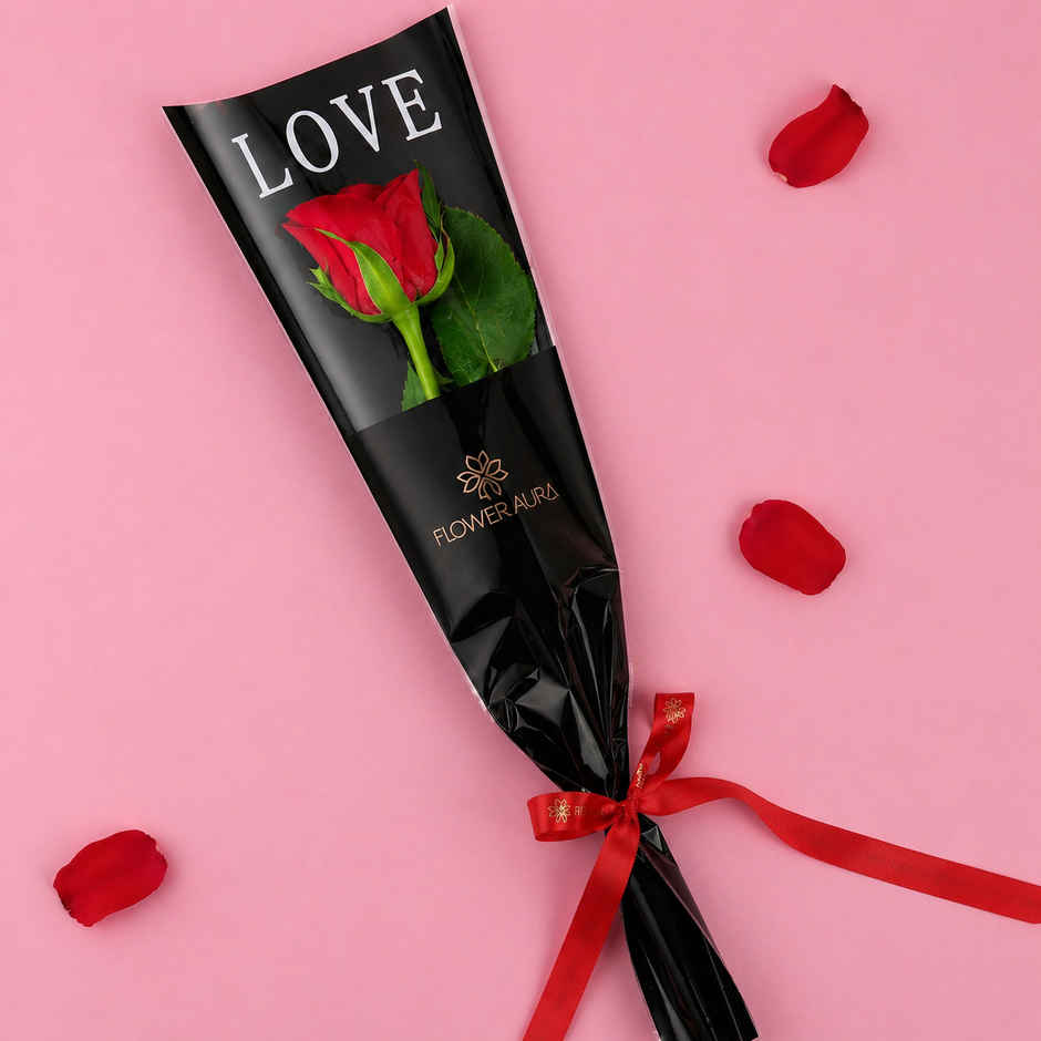Choco Lava Cake + FlowerAura Signature Red Rose