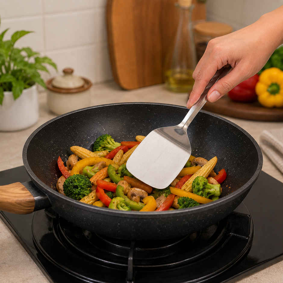 Petals Steel Mini Cooking/Serving/Spoon/Spatula-Dosa Palta/Taveta/Turner/Khurpi