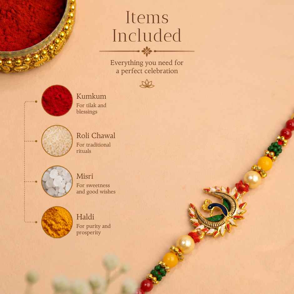 Rakhi for Brother | Dancing Peacock | Pack of 1 | Tomuncle