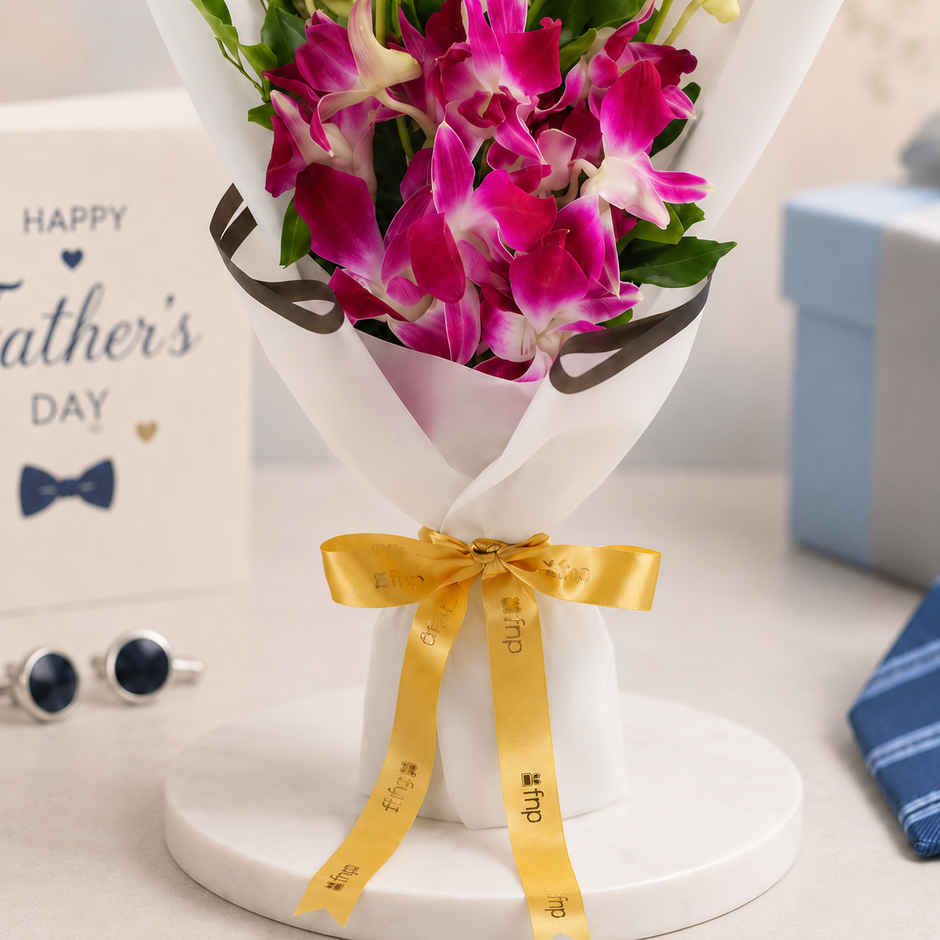FNP 3 Purple Orchid Bouquet | Father's Day Gifting