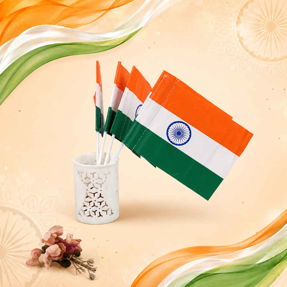 Paper Indian Flag for Independence Day Decoration | Party Prop | Pack of 5 | Party Propz