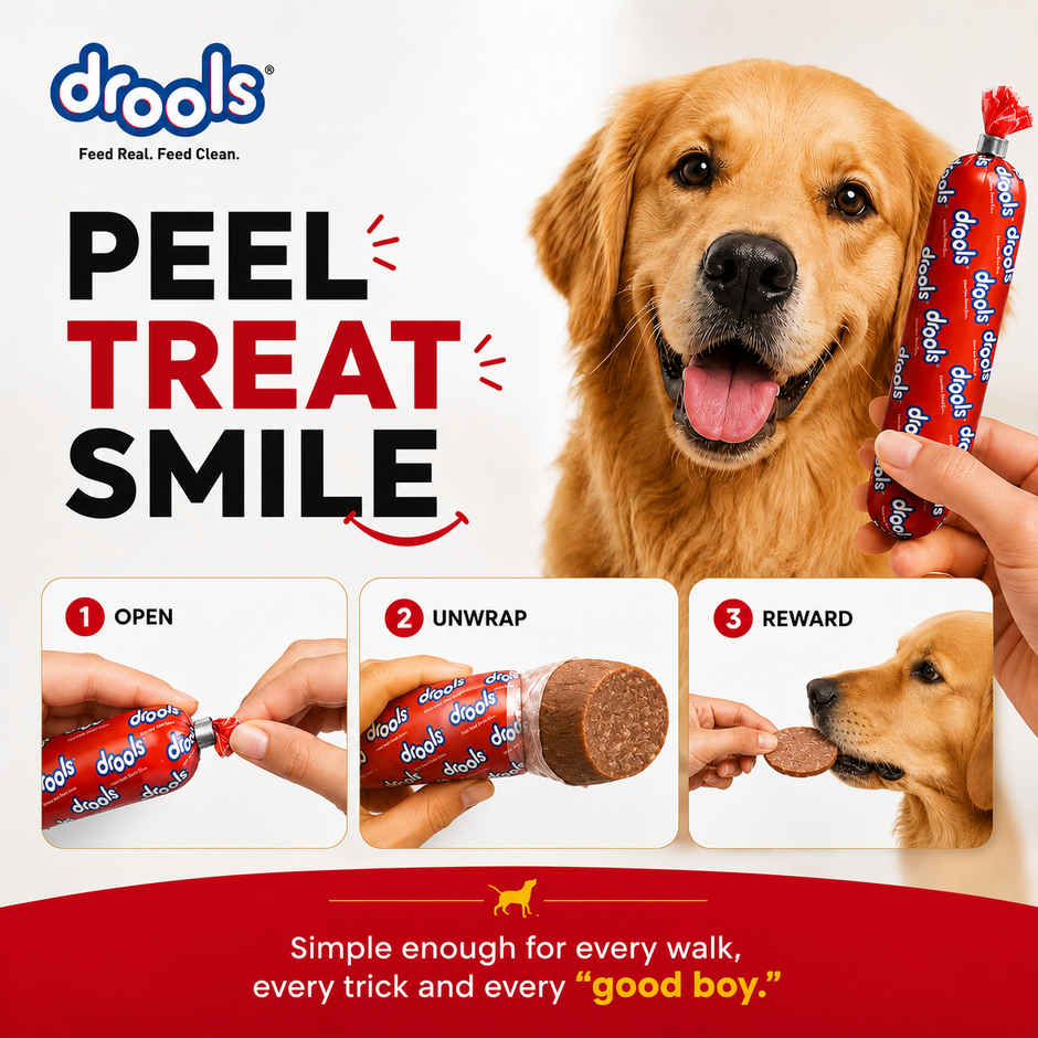 Drools 100% Real Chicken Sausage Dog Treat - Pack of 6